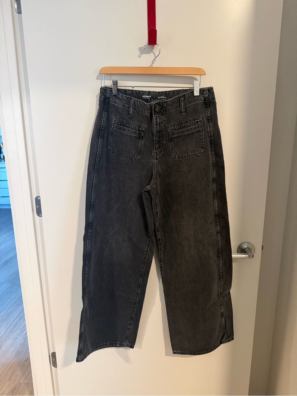 Old Navy Black Washed Relaxed Straight Jeans